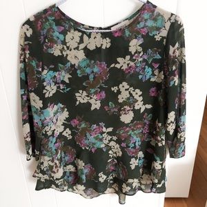 Everly Floral Peplum Blouse- Size Small